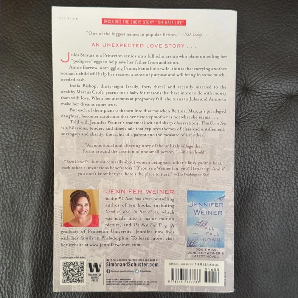Jennifer Weiner “Then Came You” Paperback Novel - NY Times Bestselling Author